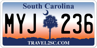 SC license plate MYJ236
