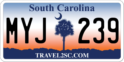 SC license plate MYJ239
