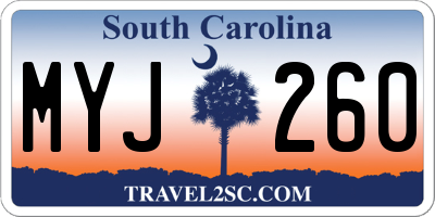 SC license plate MYJ260
