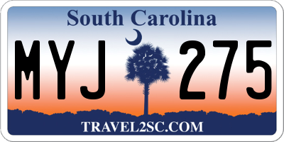 SC license plate MYJ275
