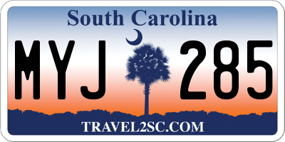 SC license plate MYJ285