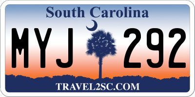 SC license plate MYJ292