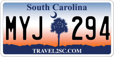 SC license plate MYJ294