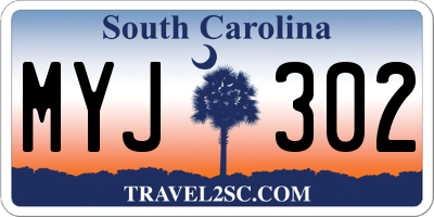 SC license plate MYJ302