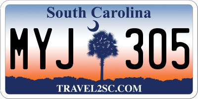 SC license plate MYJ305