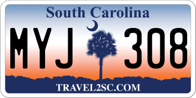 SC license plate MYJ308