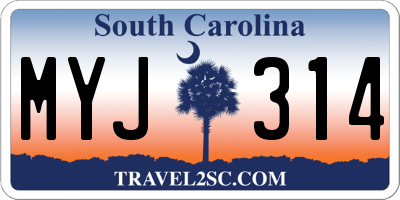 SC license plate MYJ314