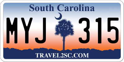 SC license plate MYJ315