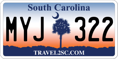 SC license plate MYJ322