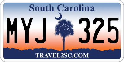 SC license plate MYJ325