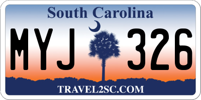 SC license plate MYJ326