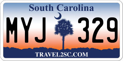 SC license plate MYJ329