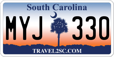 SC license plate MYJ330