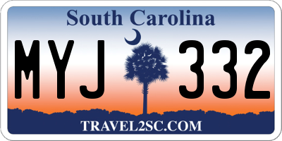 SC license plate MYJ332