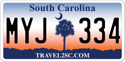 SC license plate MYJ334