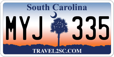 SC license plate MYJ335