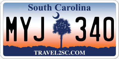 SC license plate MYJ340
