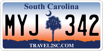 SC license plate MYJ342