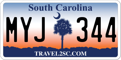 SC license plate MYJ344