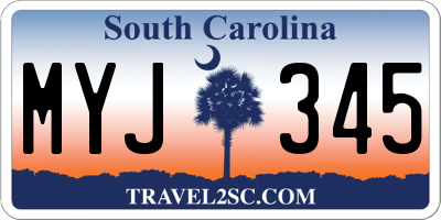 SC license plate MYJ345