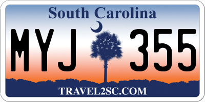 SC license plate MYJ355