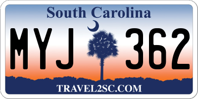 SC license plate MYJ362