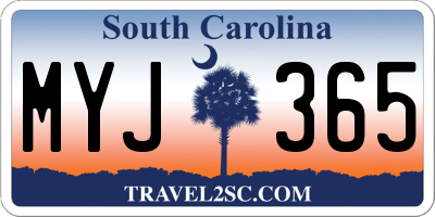SC license plate MYJ365