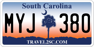 SC license plate MYJ380