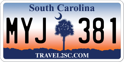 SC license plate MYJ381