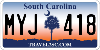 SC license plate MYJ418
