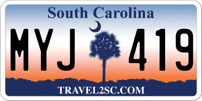 SC license plate MYJ419
