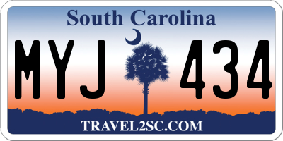 SC license plate MYJ434