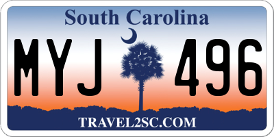 SC license plate MYJ496