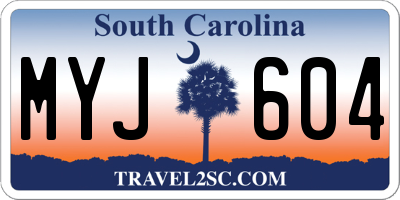 SC license plate MYJ604