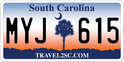 SC license plate MYJ615