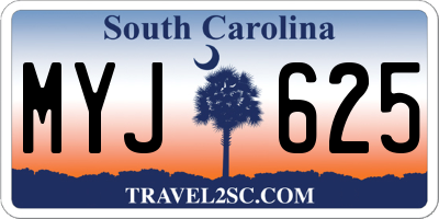SC license plate MYJ625