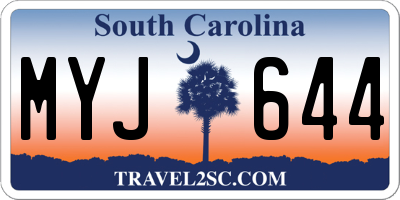SC license plate MYJ644