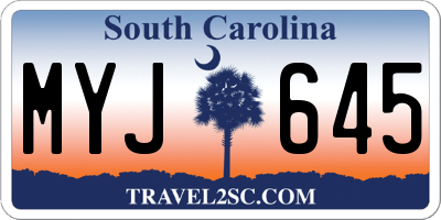 SC license plate MYJ645