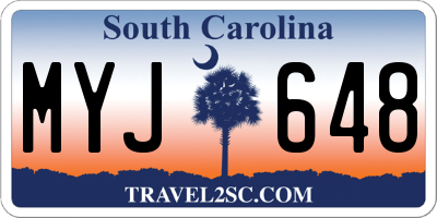 SC license plate MYJ648