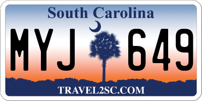 SC license plate MYJ649