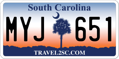 SC license plate MYJ651
