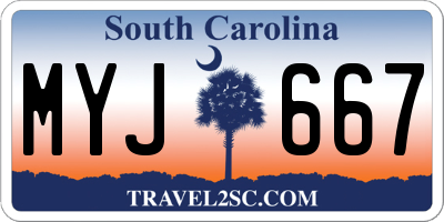 SC license plate MYJ667