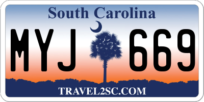 SC license plate MYJ669