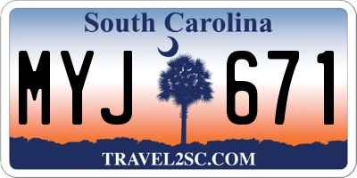 SC license plate MYJ671