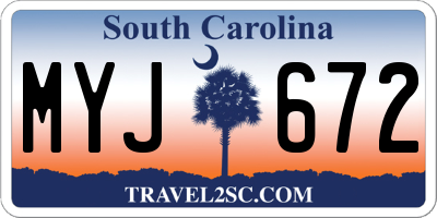 SC license plate MYJ672