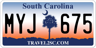 SC license plate MYJ675