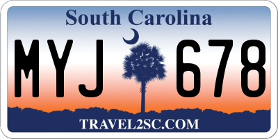 SC license plate MYJ678