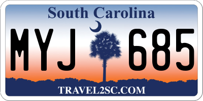 SC license plate MYJ685