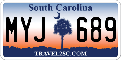 SC license plate MYJ689