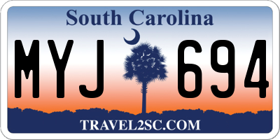 SC license plate MYJ694